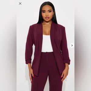 Fashion Nova Deep Wine Blazer
